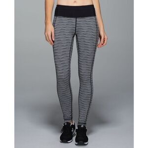 Lululemon Speed Tight II Textured Wave Black Silver Spoon / Black - Size: 6
